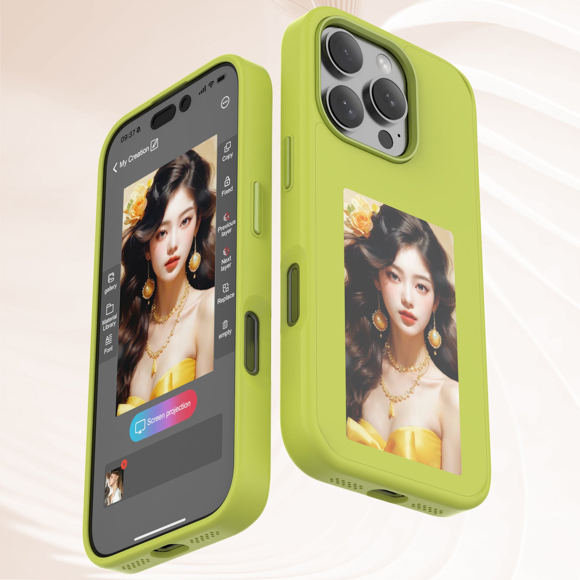 Smart E-ink Screen Phone Case NFC Color Projection Screen