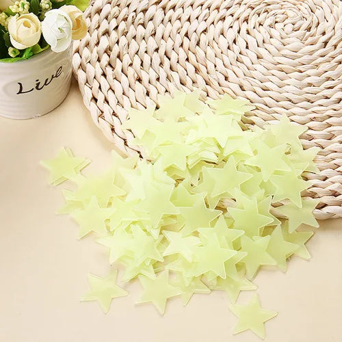 100Pcs Luminous Wall Stickers Glow In The Dark Stars Stickers For Kids Baby Room