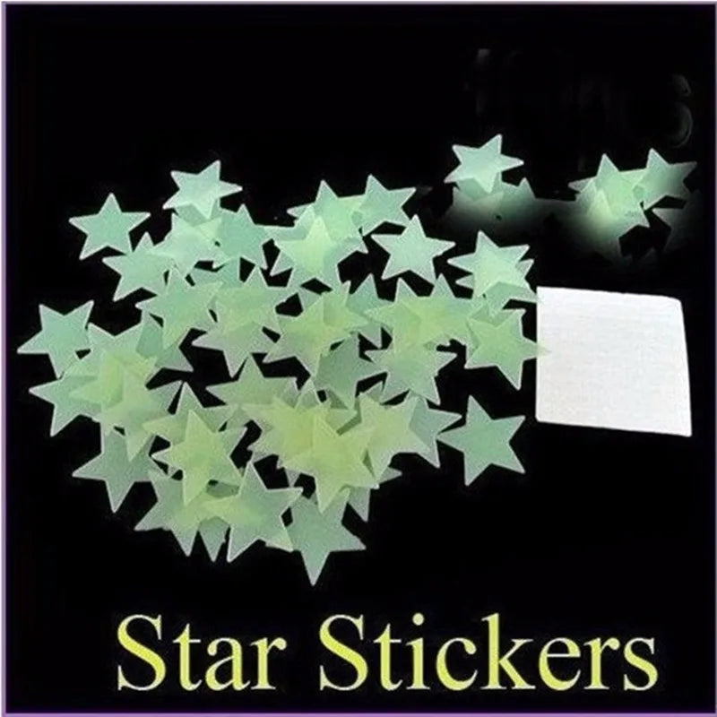 100Pcs Luminous Wall Stickers Glow In The Dark Stars Stickers For Kids Baby Room