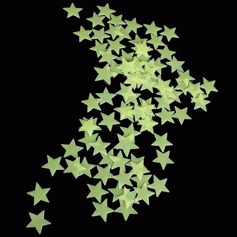100Pcs Luminous Wall Stickers Glow In The Dark Stars Stickers For Kids Baby Room