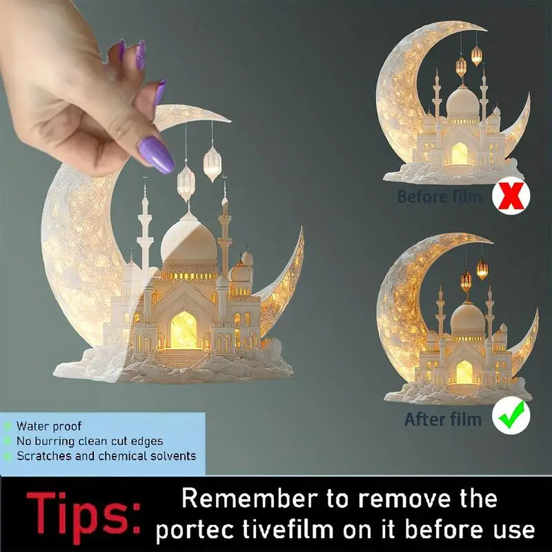 Eid Table Sign Home Decor Sign Ornament 2D Acrylic Tiered Tray Decoration