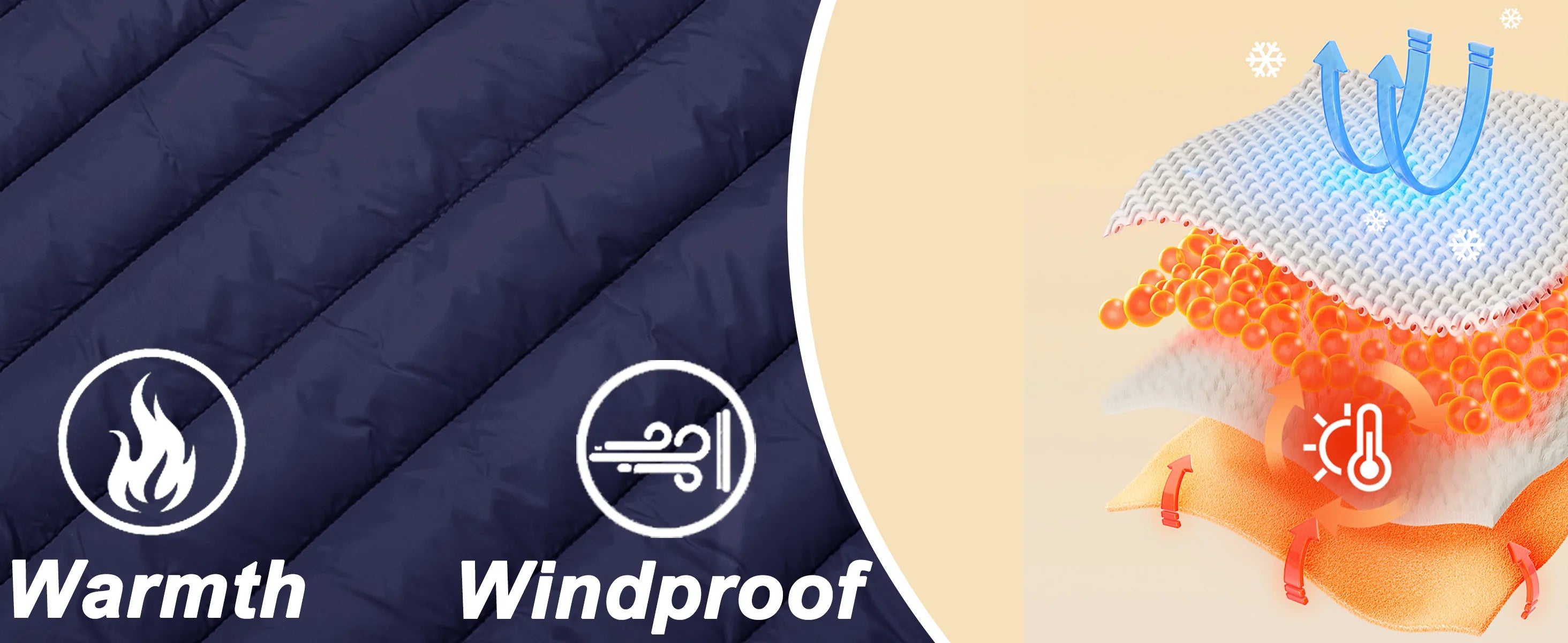 TACVASEN Men's Lightweight Puffer Jacket Stand Collar Full Zip Up Warmth Waterproof Jackets