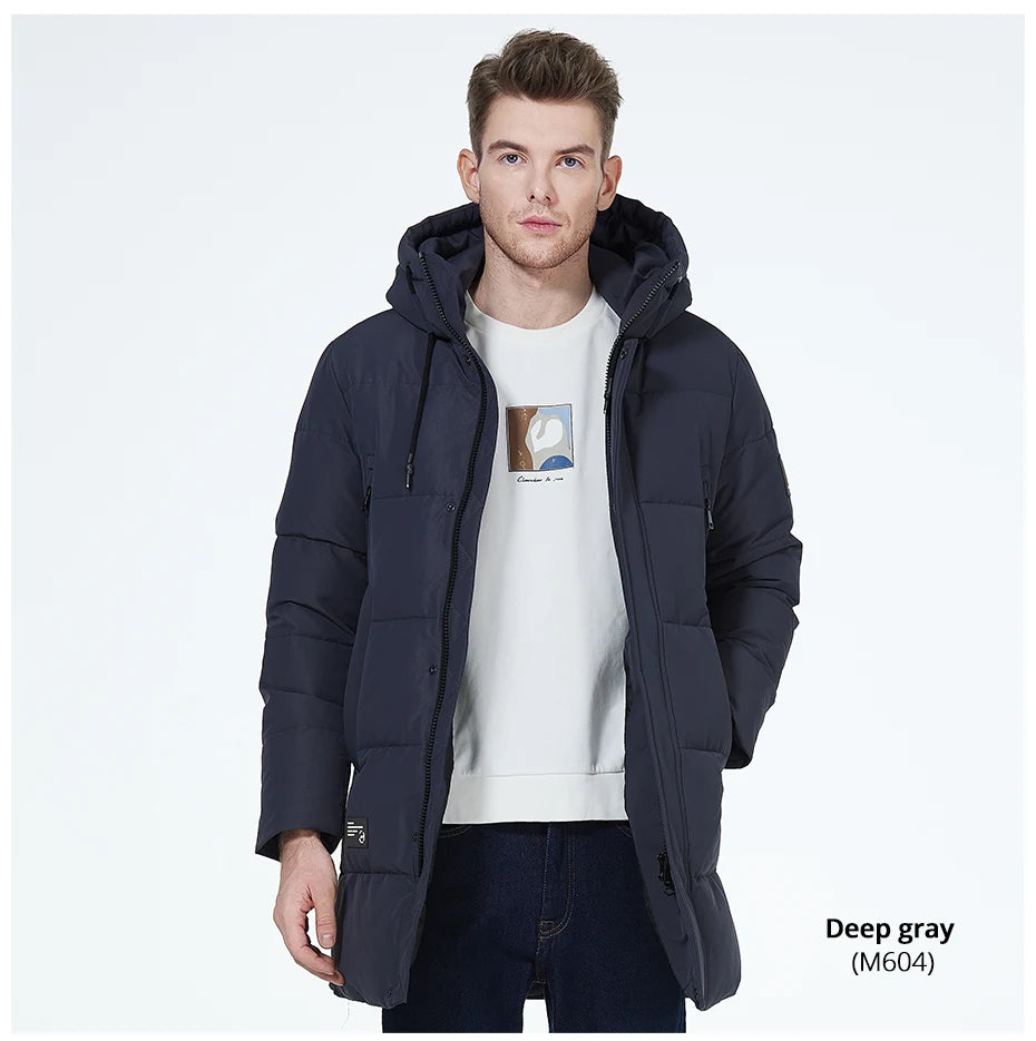 ICEbear winter jackets for men casual cotton coat mid-length Puffer parkas MWD3061D