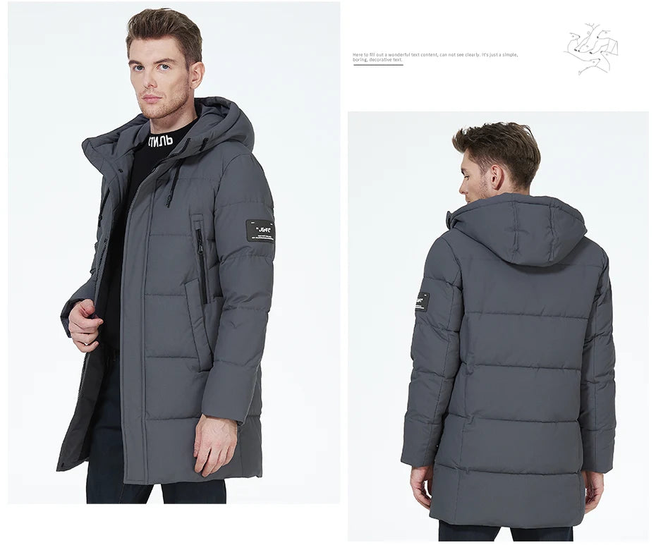 ICEbear winter jackets for men casual cotton coat mid-length Puffer parkas MWD3061D