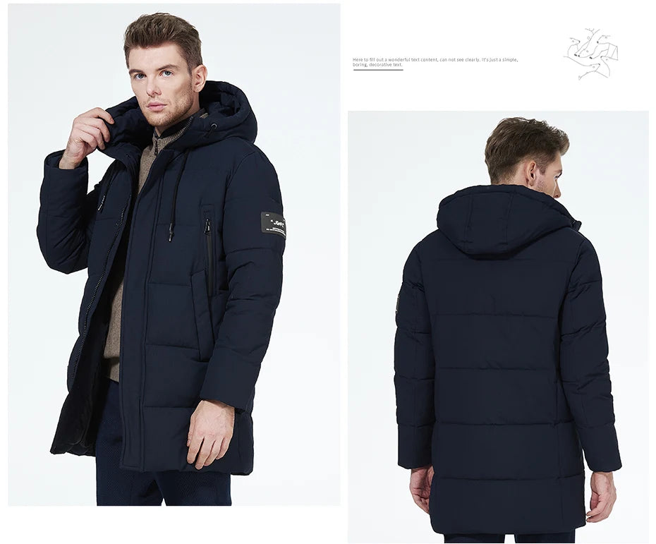 ICEbear winter jackets for men casual cotton coat mid-length Puffer parkas MWD3061D