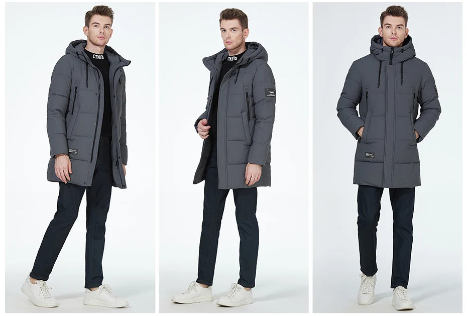 ICEbear winter jackets for men casual cotton coat mid-length Puffer parkas MWD3061D