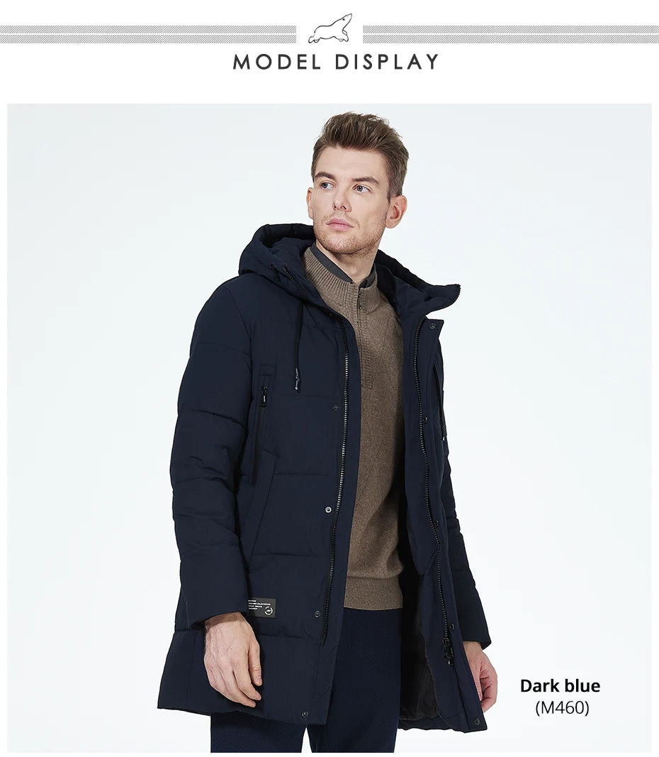 ICEbear winter jackets for men casual cotton coat mid-length Puffer parkas MWD3061D