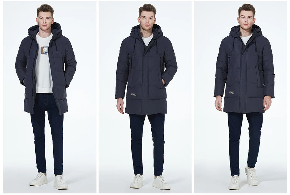 ICEbear winter jackets for men casual cotton coat mid-length Puffer parkas MWD3061D