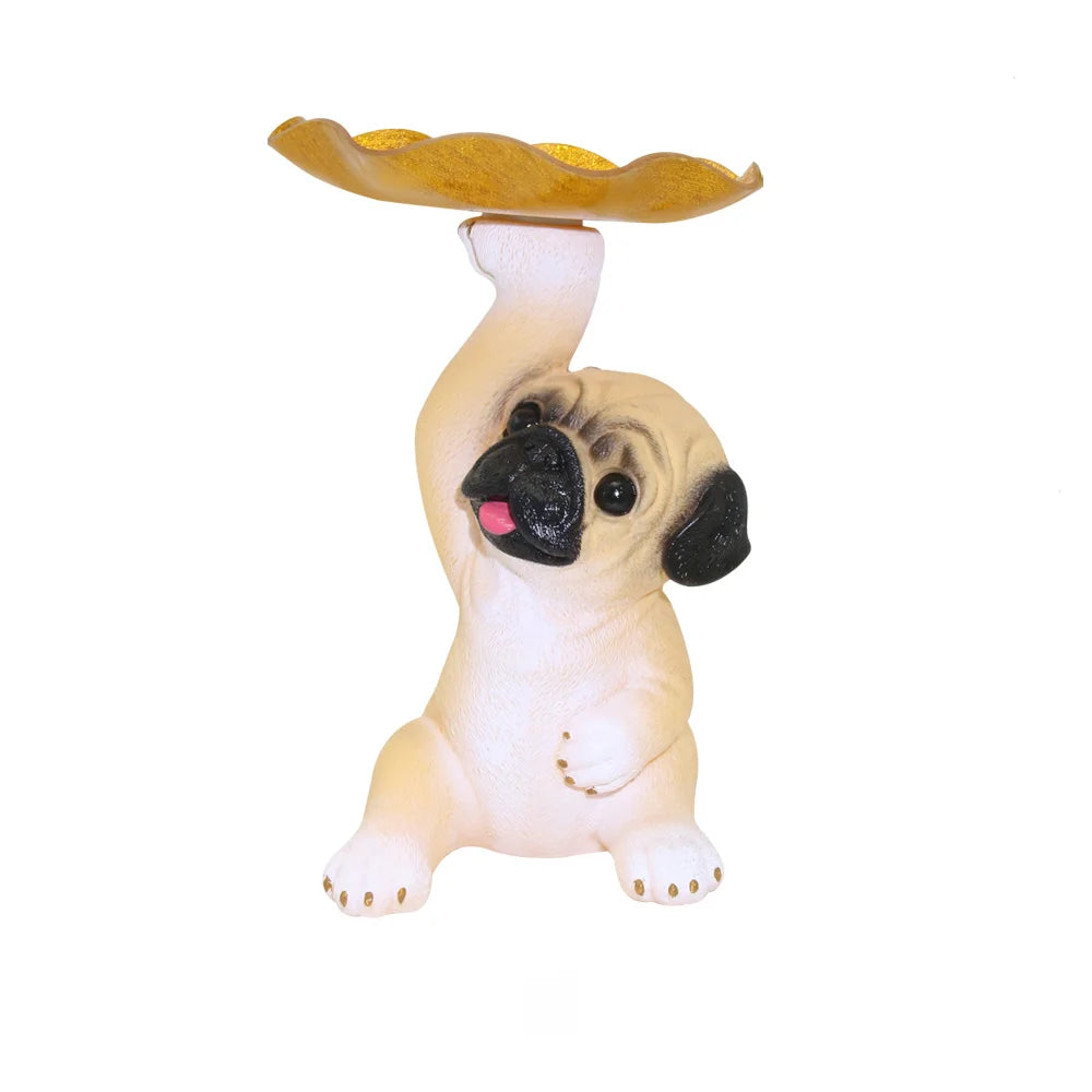 Cute Pug Dog Ornaments Resin Crafts Decorative Pug Dog Statue