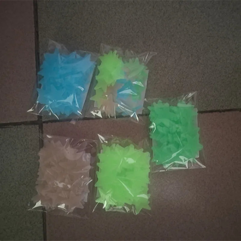 50 pcs Luminous Fluorescent Wall Stickers 3D Stars