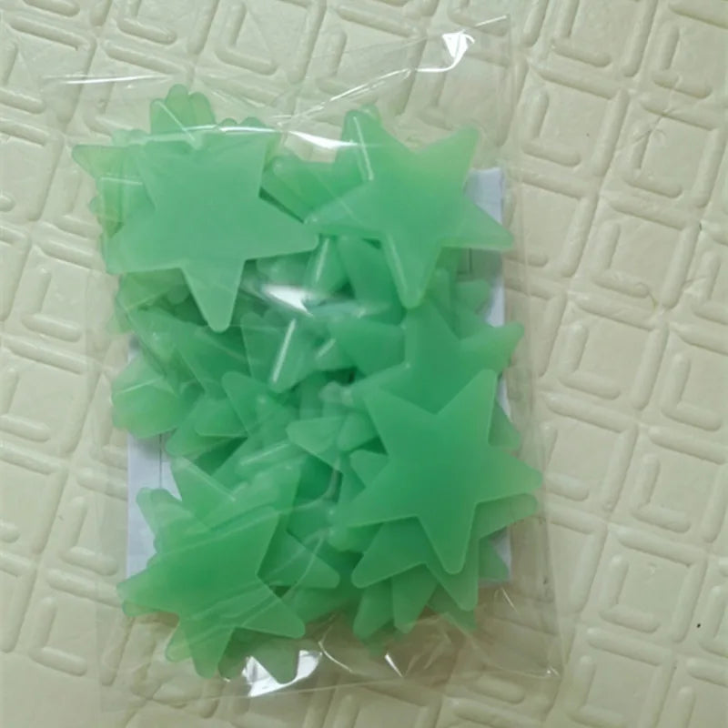 50 pcs Luminous Fluorescent Wall Stickers 3D Stars