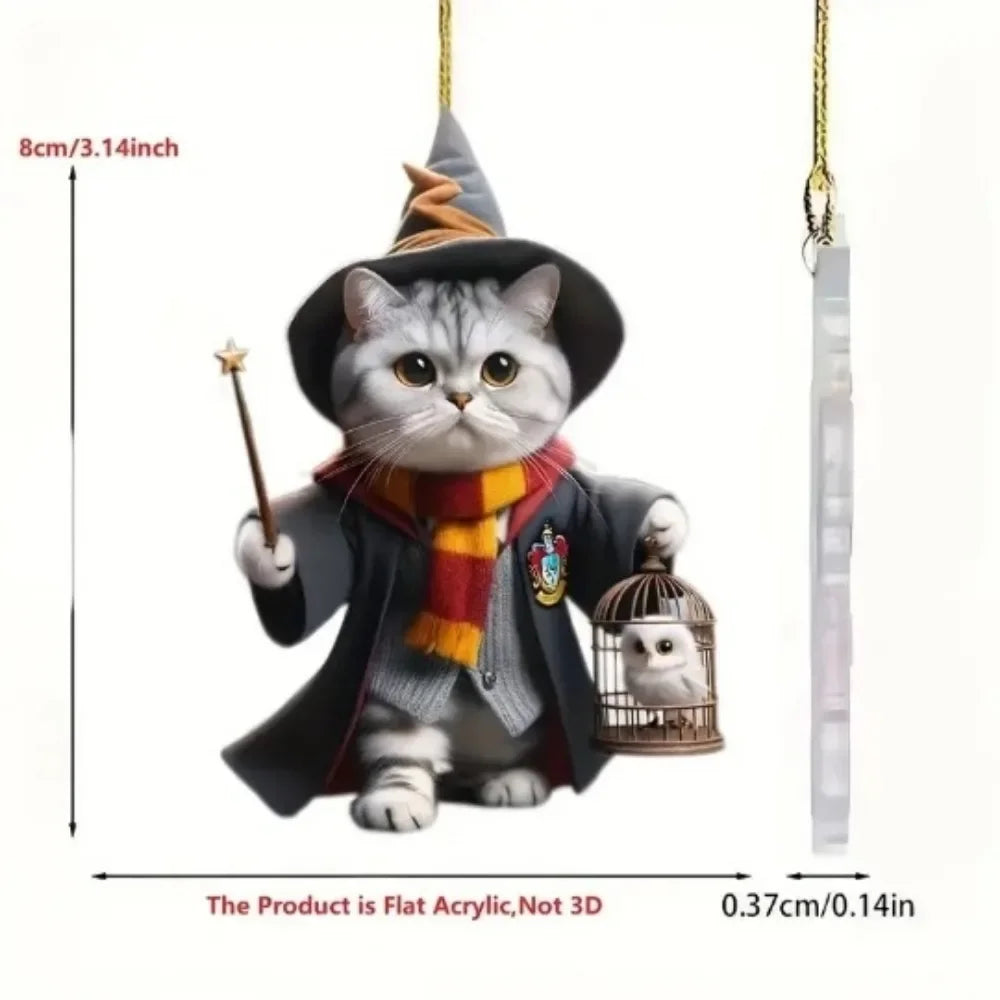 Acrylic Flat Magic Cat Cute Cartoon Party Decoration Backpack and Car Pendant To Give As A Gift To Friends New