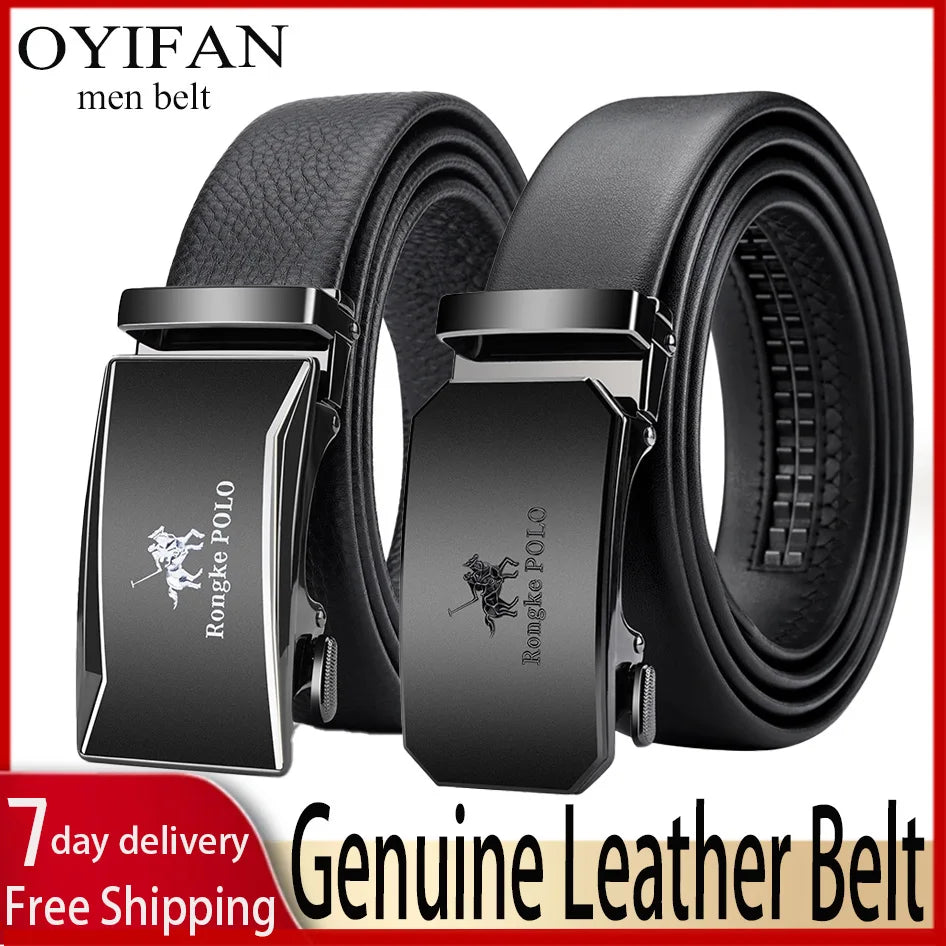 OYIFAN Men Belt Genuine Leather Belt for men Automatic belts