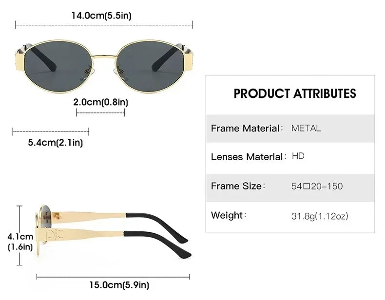 Luxury Metal Brand Sunglasses for Men