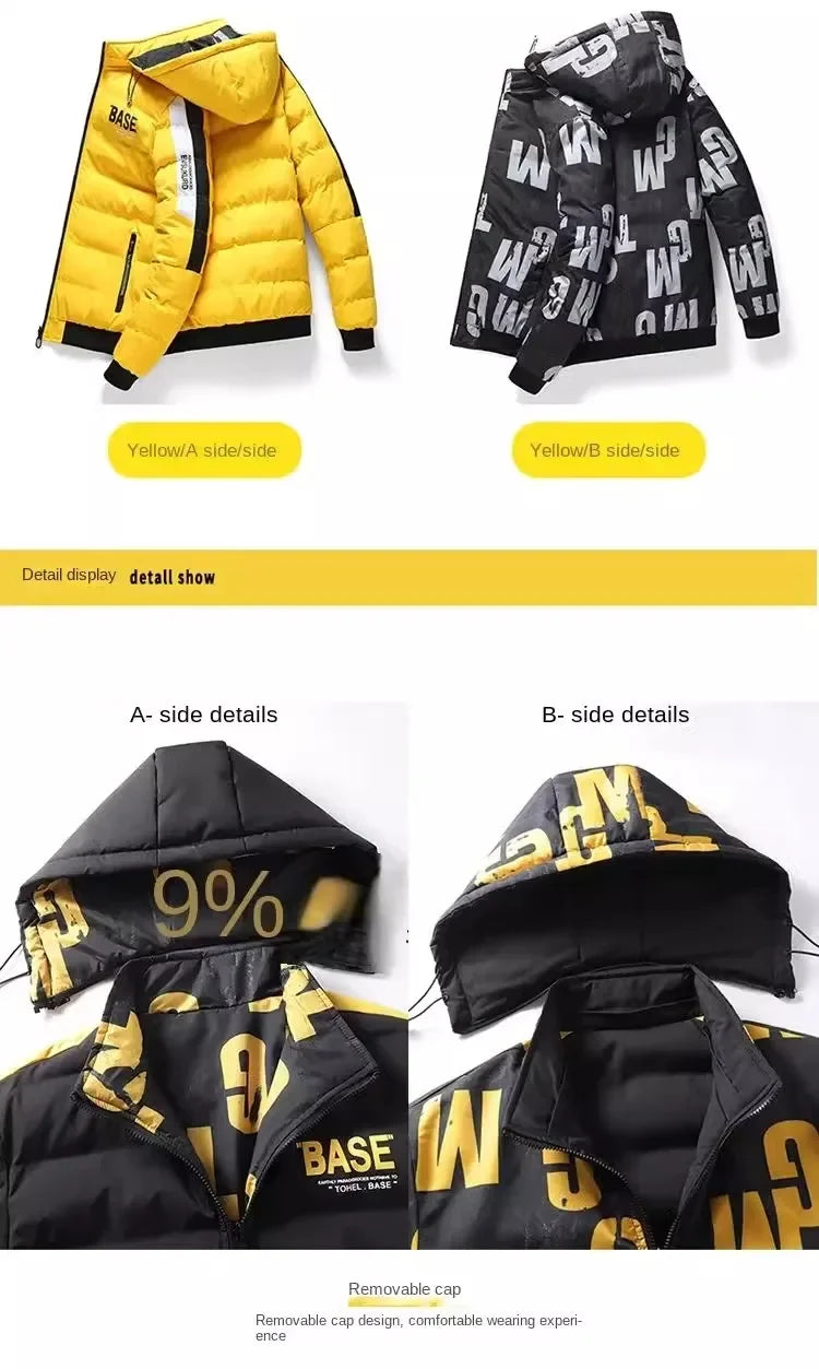 Men Autumn Winter Cotton Jacket Warm Comfortable Padded Thickened Down Jacket