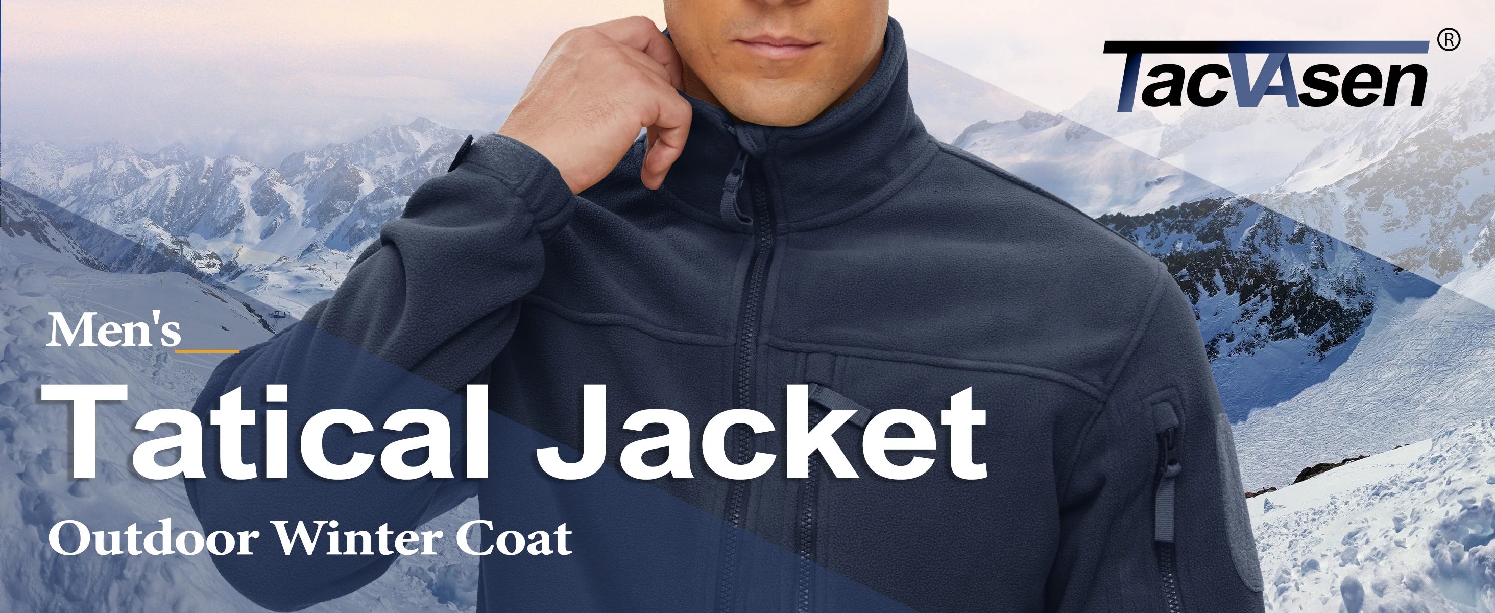 TACVASEN Men's Fleece Jacket Soft Warmth Windproof Full Zip Up Coat