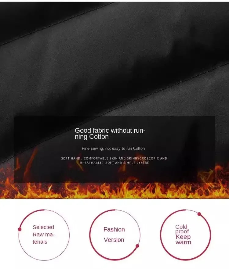 Men Autumn Winter Cotton Jacket Warm Comfortable Padded Thickened Down Jacket