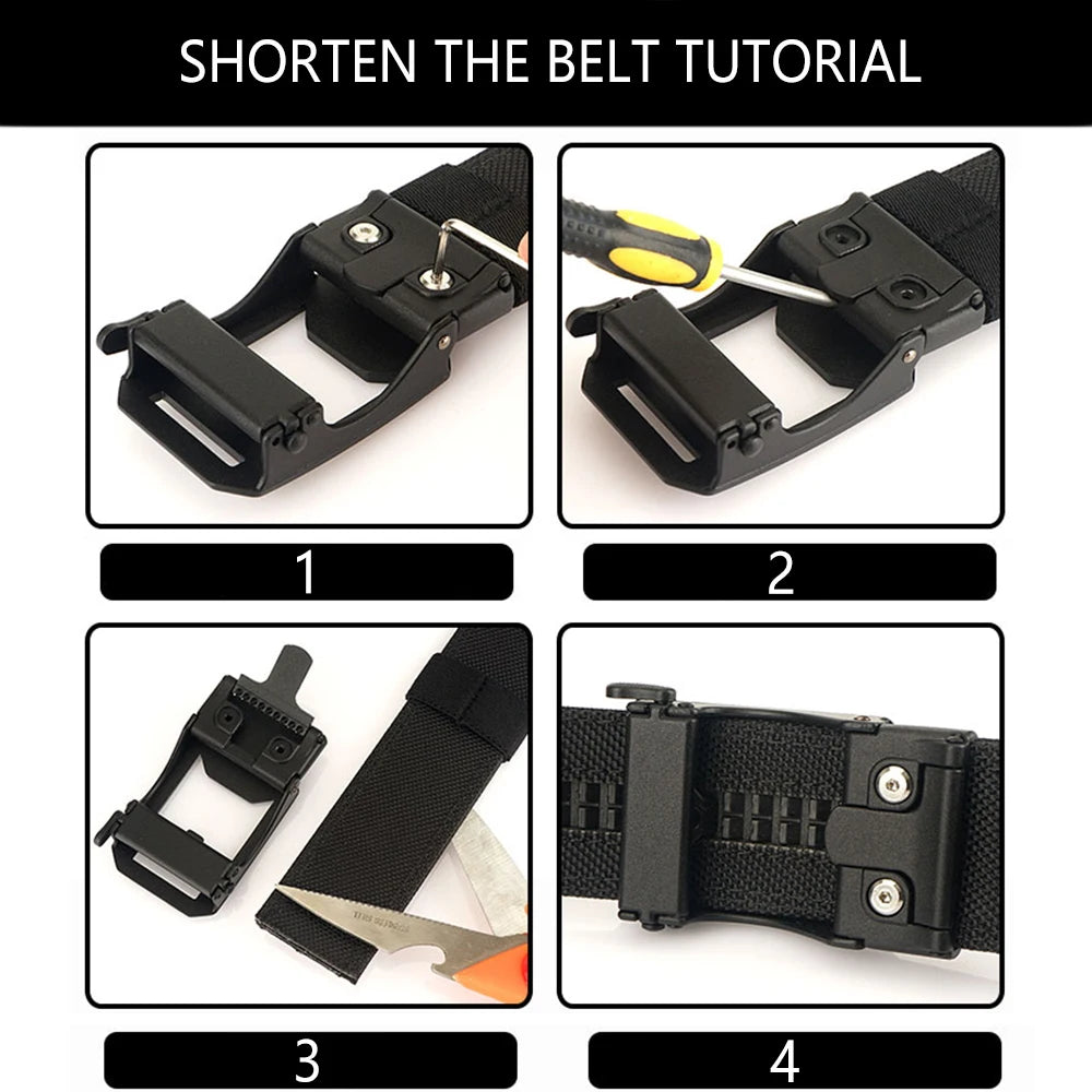 TUSHI New Men's Military Tactical Belt Tight Sturdy Nylon Heavy Duty Hard Belt