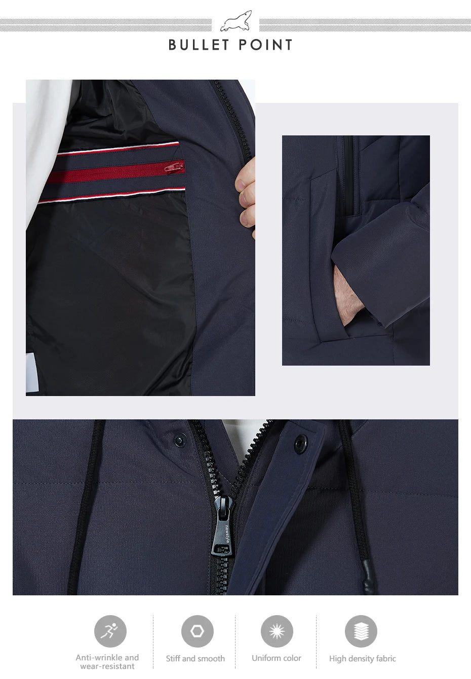 ICEbear winter jackets for men casual cotton coat mid-length Puffer parkas MWD3061D