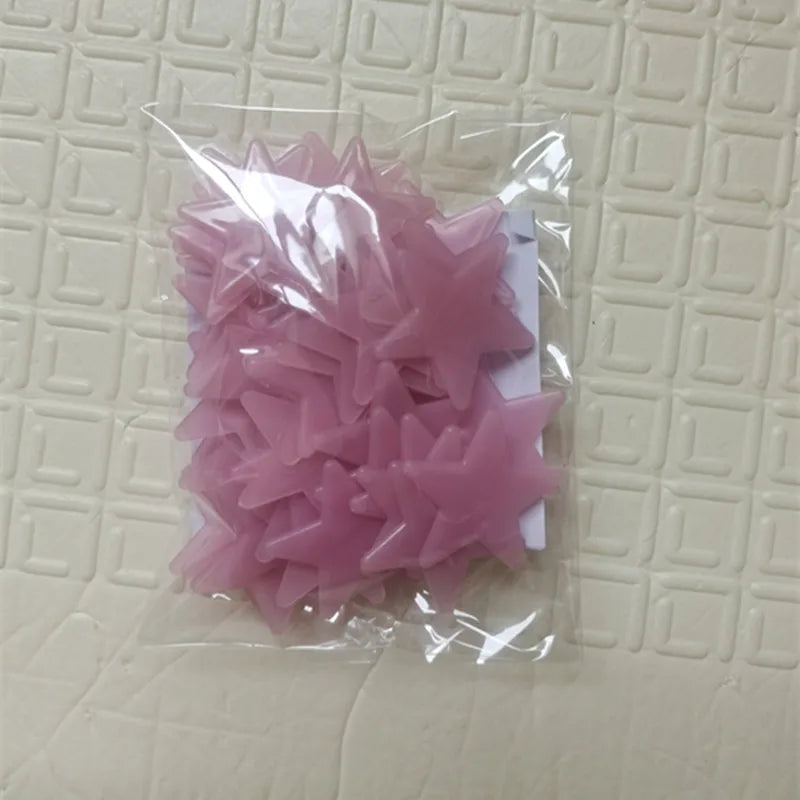 50 pcs Luminous Fluorescent Wall Stickers 3D Stars