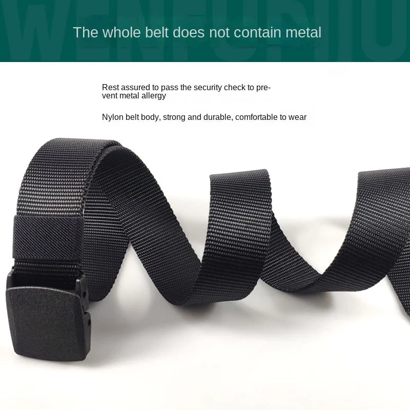 Automatic Buckle Light Comfortable Non-metal  Nylon Belt for Men