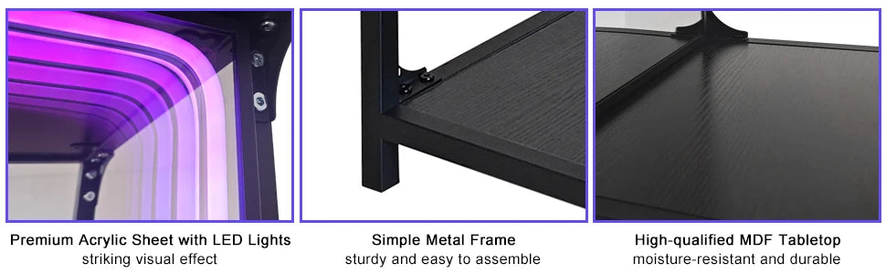 Storage Cabinet with LED Borderless Mirror Light, RGBW Display Cabinet, Adjustable Color Temperature