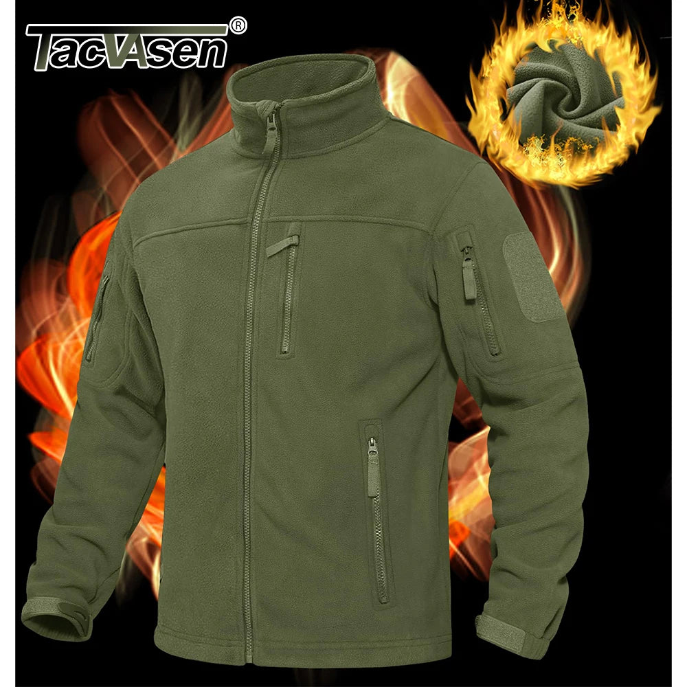 TACVASEN Men's Fleece Jacket Soft Warmth Windproof Full Zip Up Coat