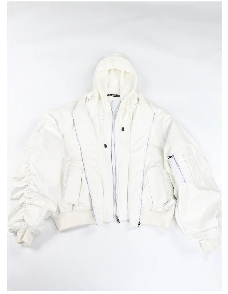 Mauroicardi Autumn Winter Oversized Cool Black Thickened Warm Pu Leather Bomber Jacket