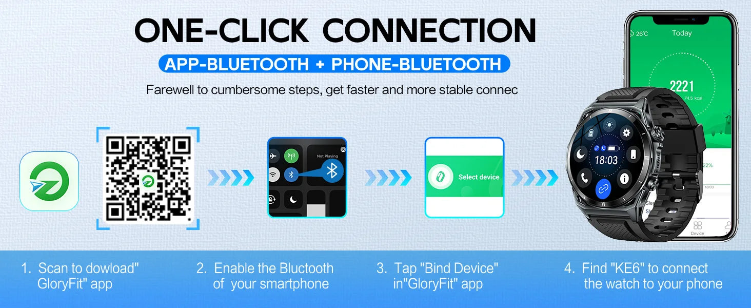 EIGIIS New Smart Watch KE6 1.43" AMOLED Display