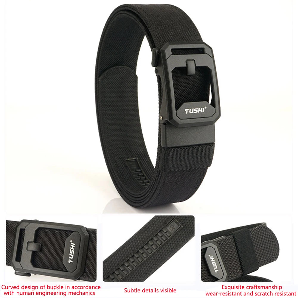 TUSHI New Men's Military Tactical Belt Tight Sturdy Nylon Heavy Duty Hard Belt