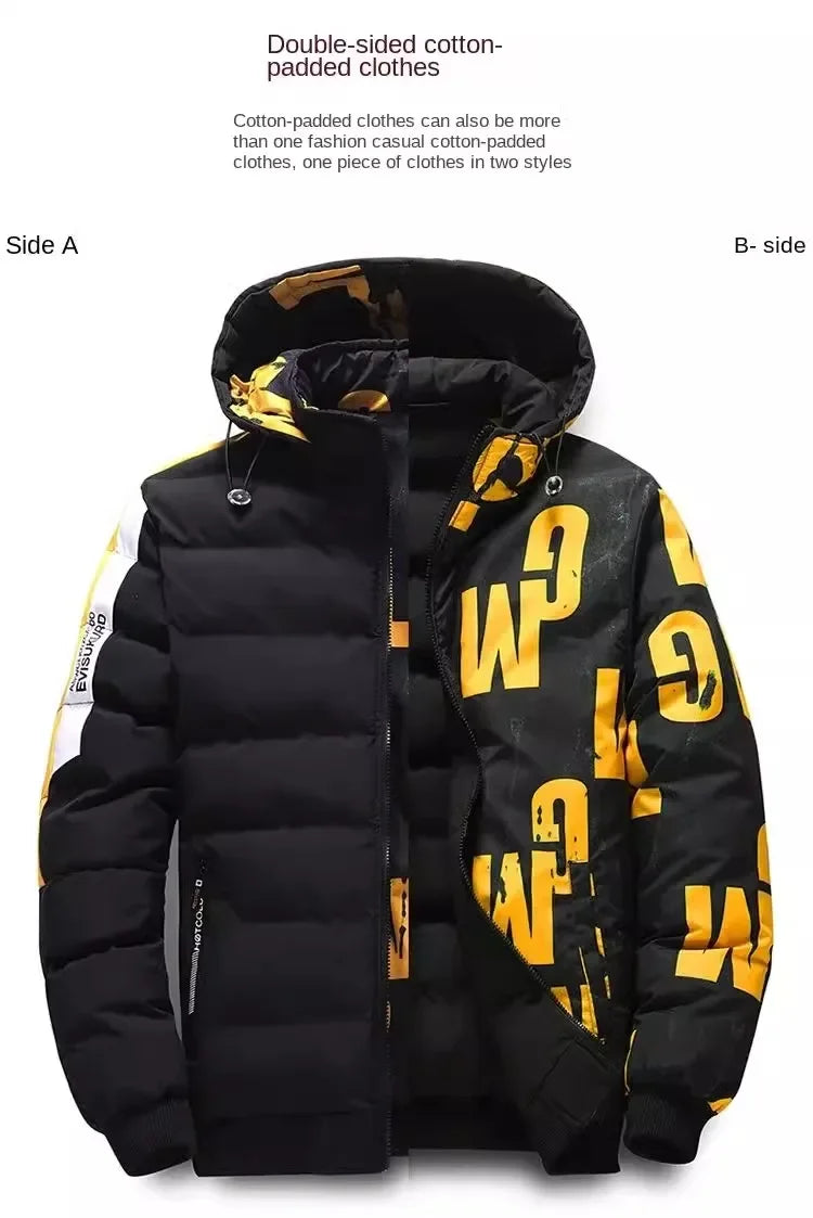 Men Autumn Winter Cotton Jacket Warm Comfortable Padded Thickened Down Jacket