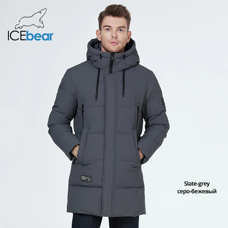 ICEbear winter jackets for men casual cotton coat mid-length Puffer parkas MWD3061D