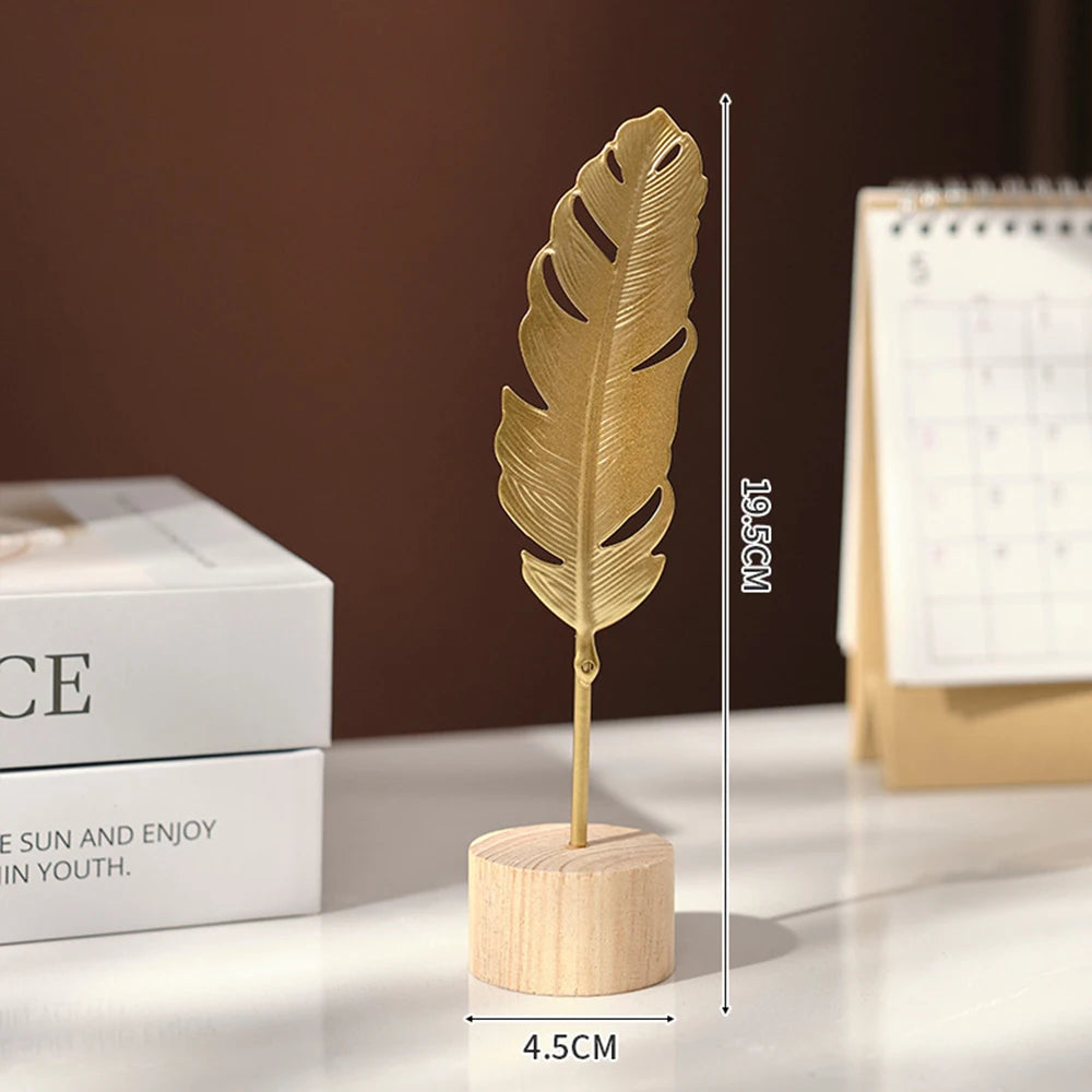 Nordic Gold Ginkgo Leaf Crafts Leaves Sculpture Luxury Living Room Decor