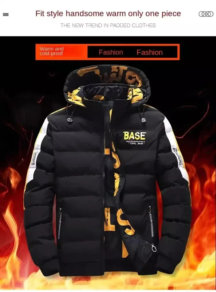 Men Autumn Winter Cotton Jacket Warm Comfortable Padded Thickened Down Jacket