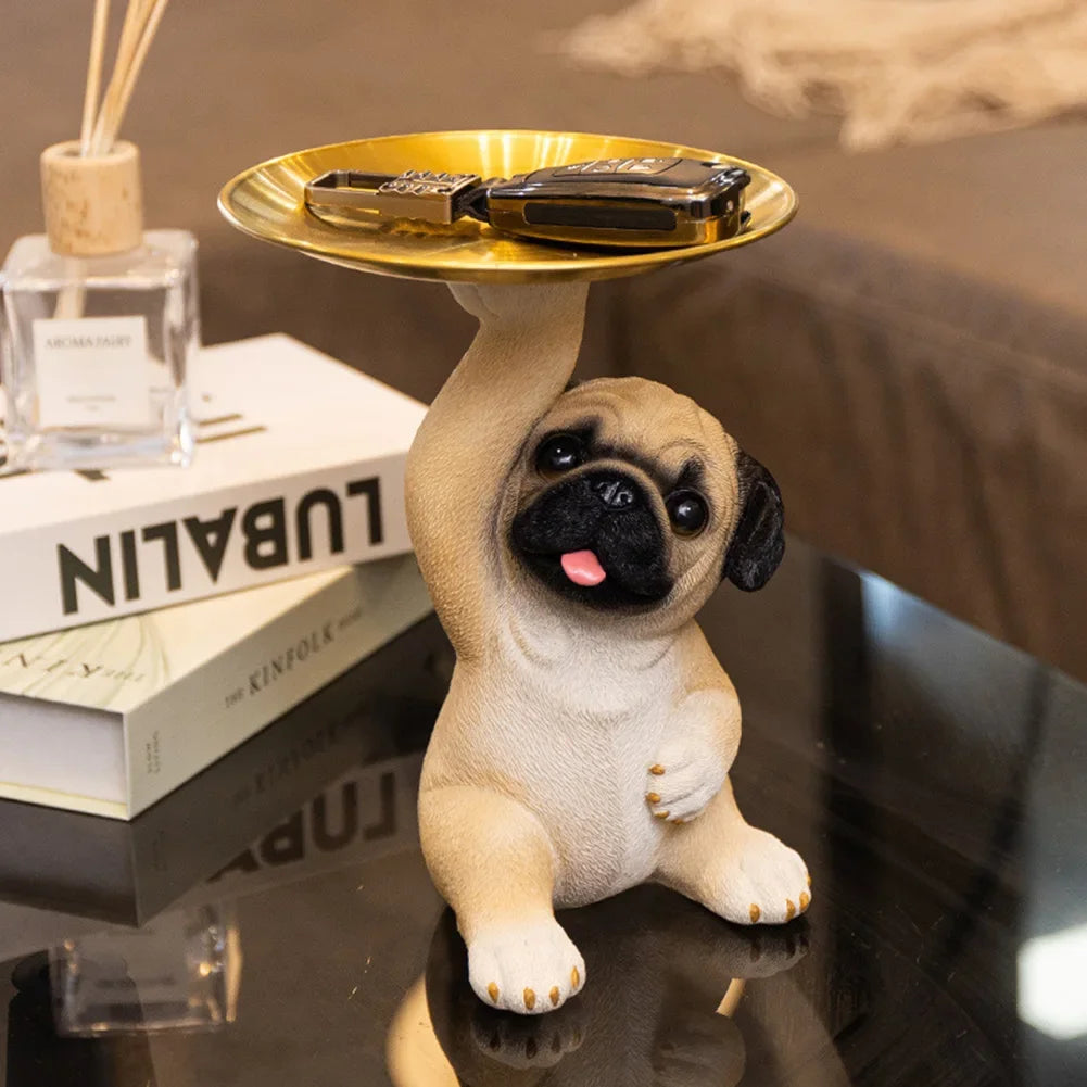 Cute Pug Dog Ornaments Resin Crafts Decorative Pug Dog Statue