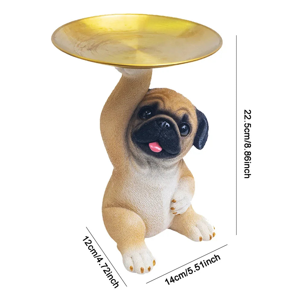 Cute Pug Dog Ornaments Resin Crafts Decorative Pug Dog Statue