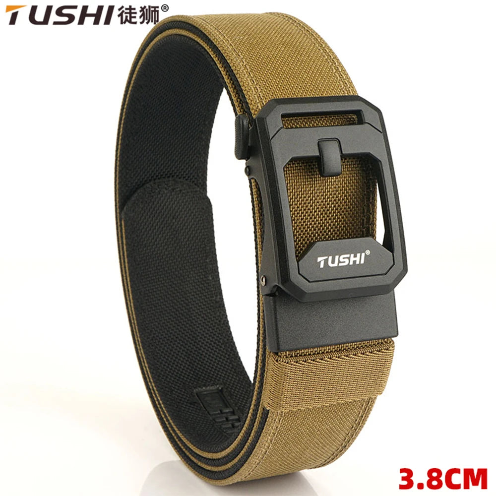 TUSHI New Men's Military Tactical Belt Tight Sturdy Nylon Heavy Duty Hard Belt