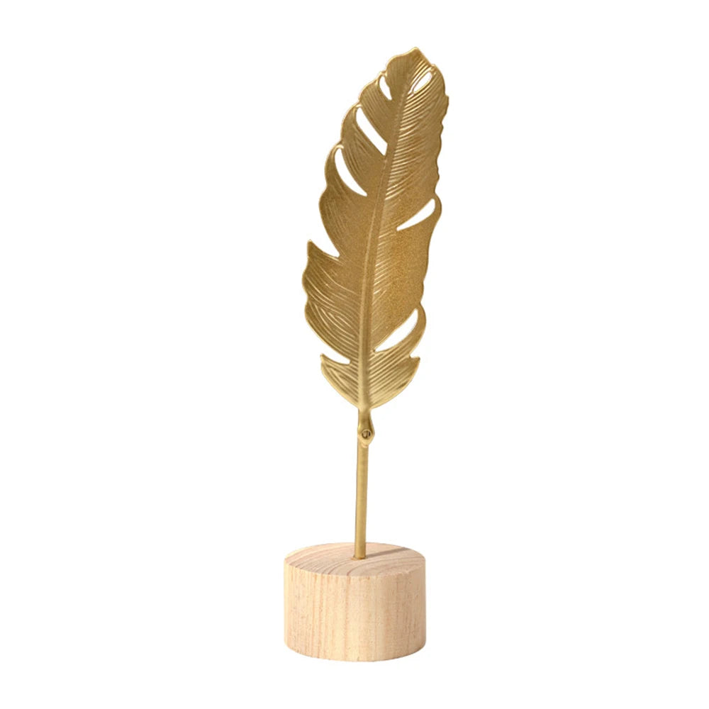 Nordic Gold Ginkgo Leaf Crafts Leaves Sculpture Luxury Living Room Decor