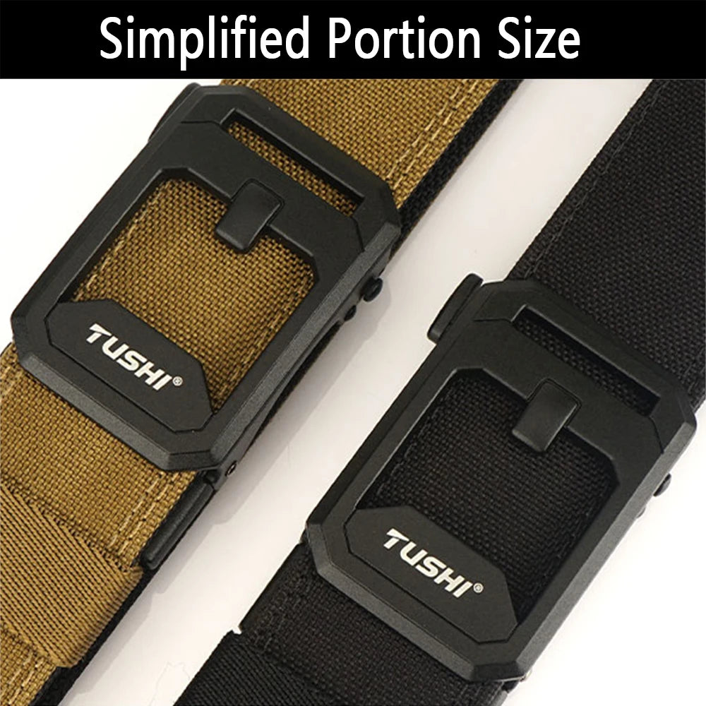 TUSHI New Men's Military Tactical Belt Tight Sturdy Nylon Heavy Duty Hard Belt