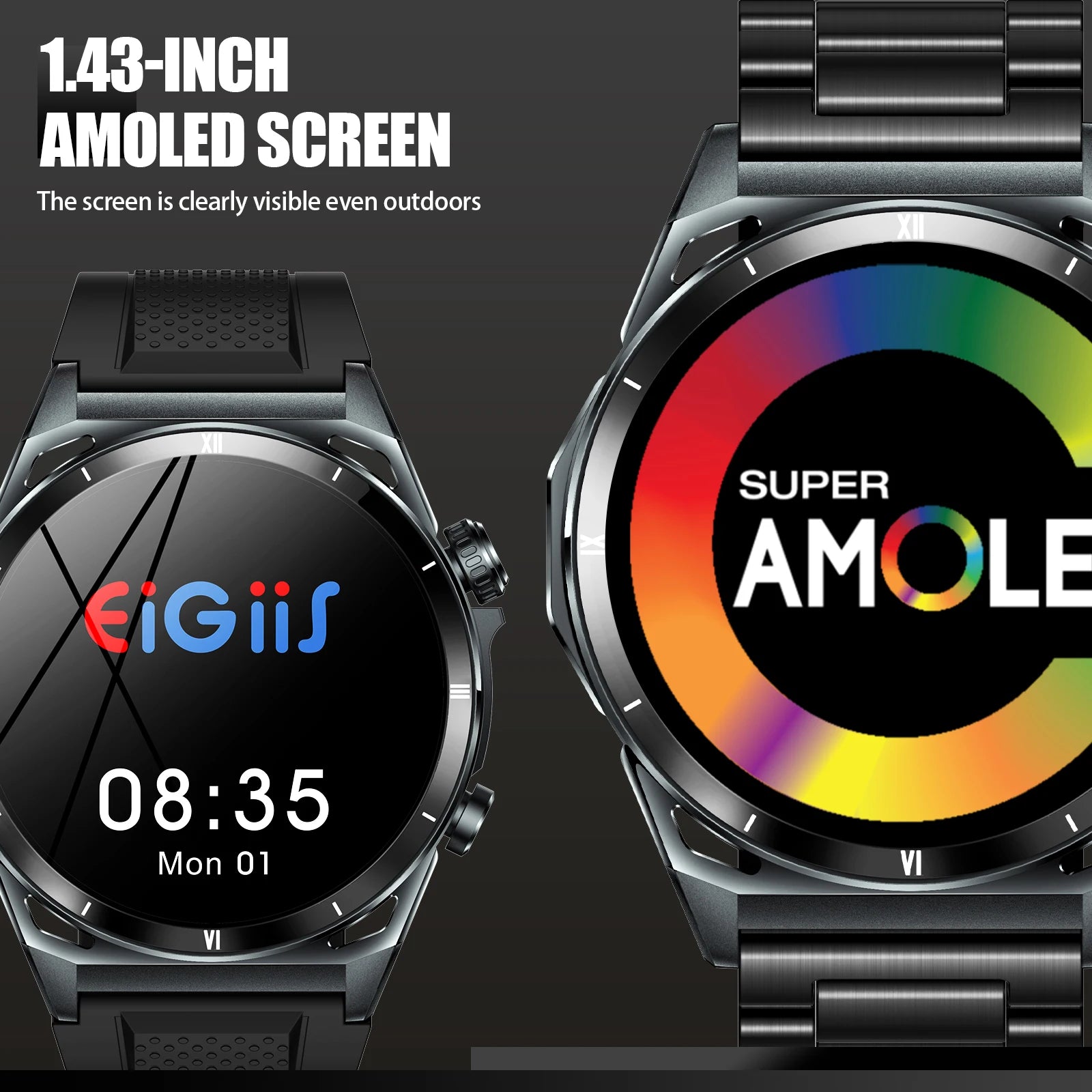 EIGIIS New Smart Watch KE6 1.43" AMOLED Display
