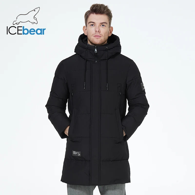 ICEbear winter jackets for men casual cotton coat mid-length Puffer parkas MWD3061D