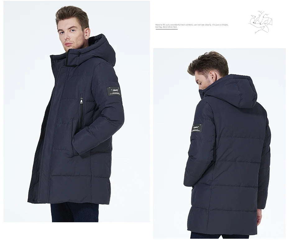 ICEbear winter jackets for men casual cotton coat mid-length Puffer parkas MWD3061D