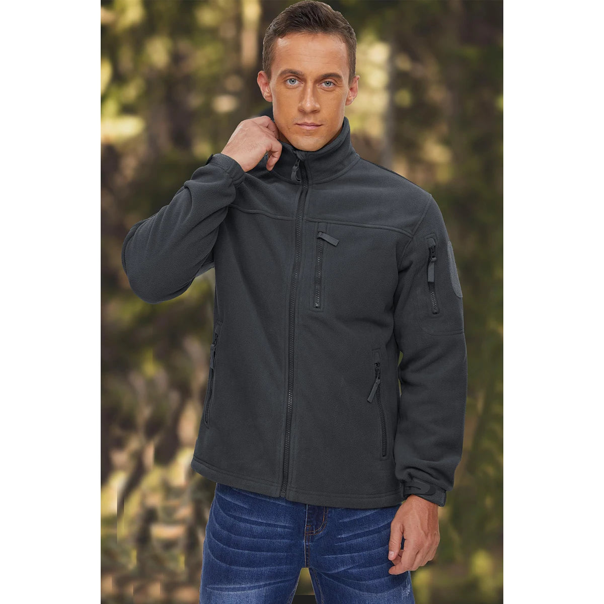 TACVASEN Men's Fleece Jacket Soft Warmth Windproof Full Zip Up Coat