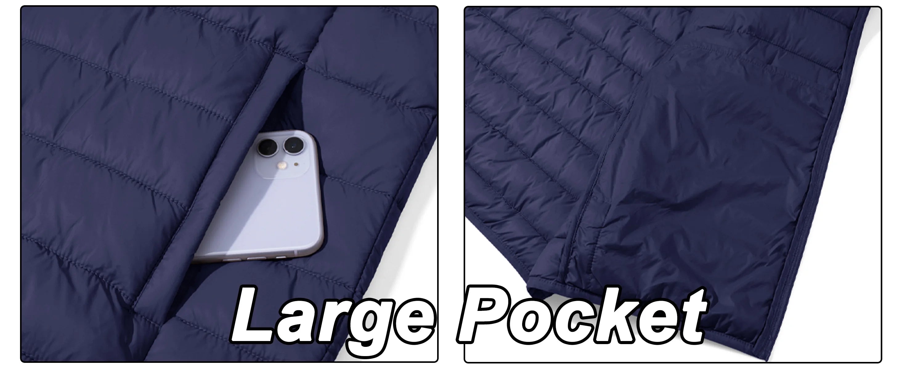 TACVASEN Men's Lightweight Puffer Jacket Stand Collar Full Zip Up Warmth Waterproof Jackets