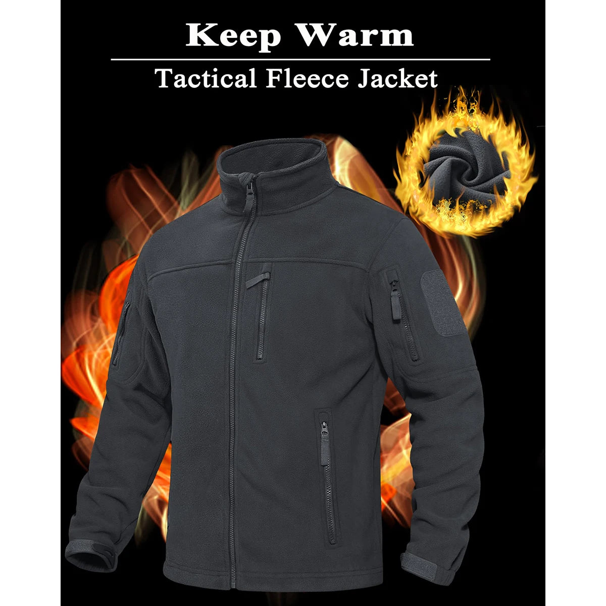 TACVASEN Men's Fleece Jacket Soft Warmth Windproof Full Zip Up Coat