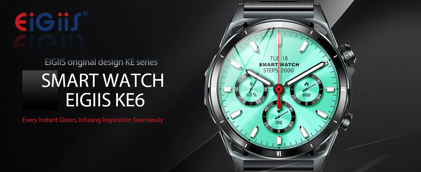 EIGIIS New Smart Watch KE6 1.43" AMOLED Display