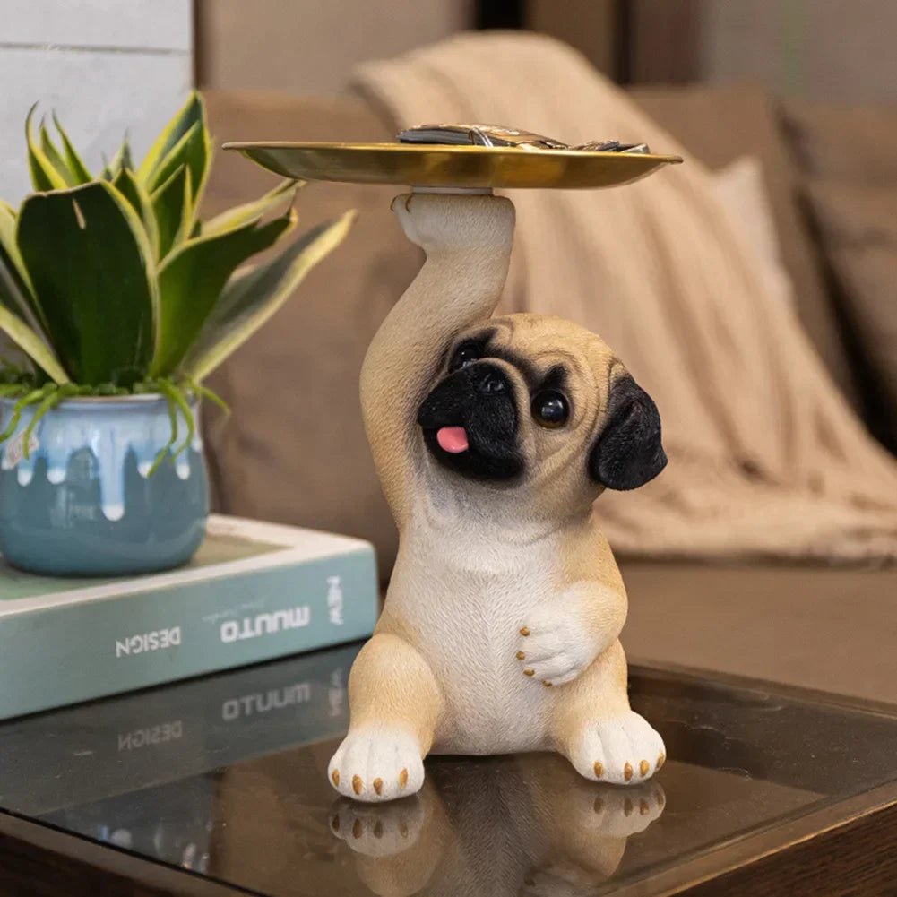 Cute Pug Dog Ornaments Resin Crafts Decorative Pug Dog Statue