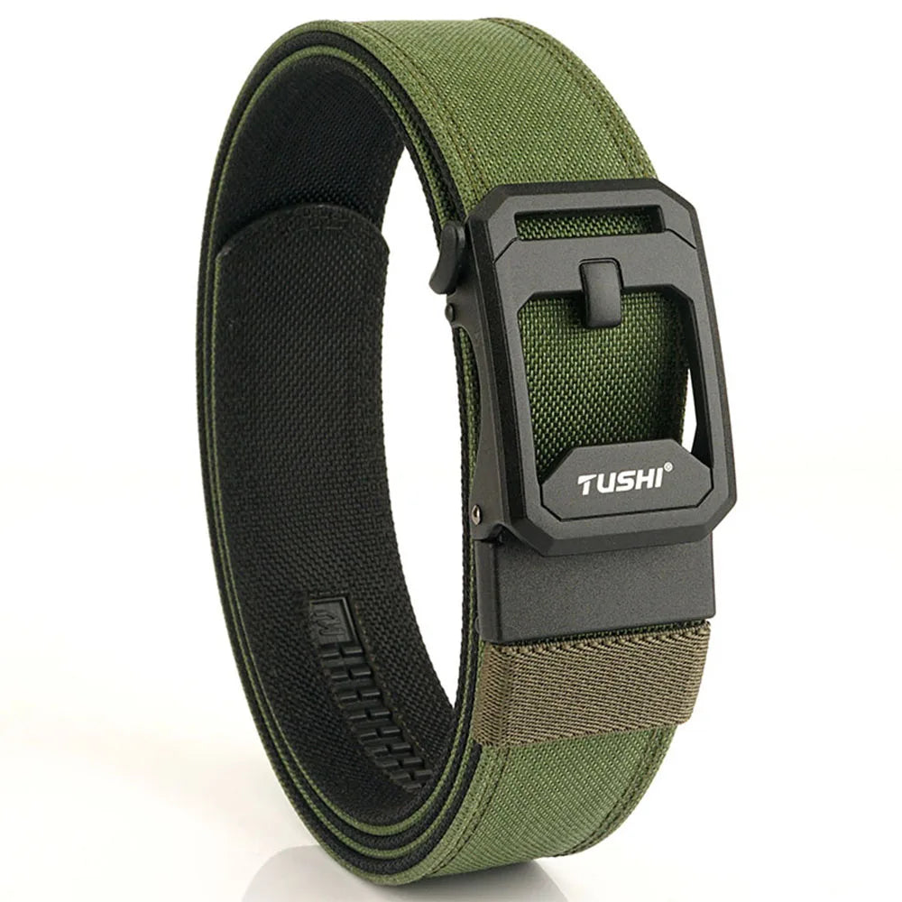 TUSHI New Men's Military Tactical Belt Tight Sturdy Nylon Heavy Duty Hard Belt