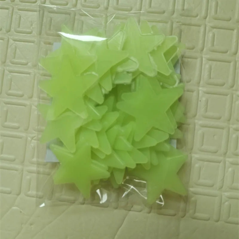 50 pcs Luminous Fluorescent Wall Stickers 3D Stars