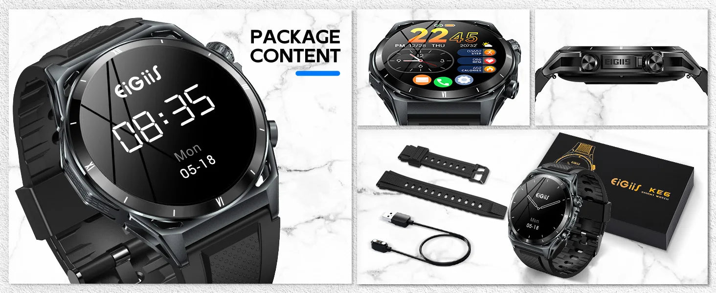 EIGIIS New Smart Watch KE6 1.43" AMOLED Display